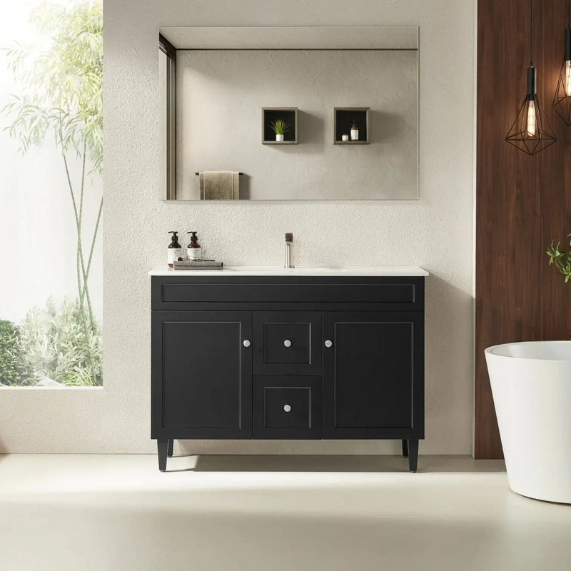 Poseidon Harrington Freestanding Vanity 1200mm (Double Bowl/Matte Black) Poseidon