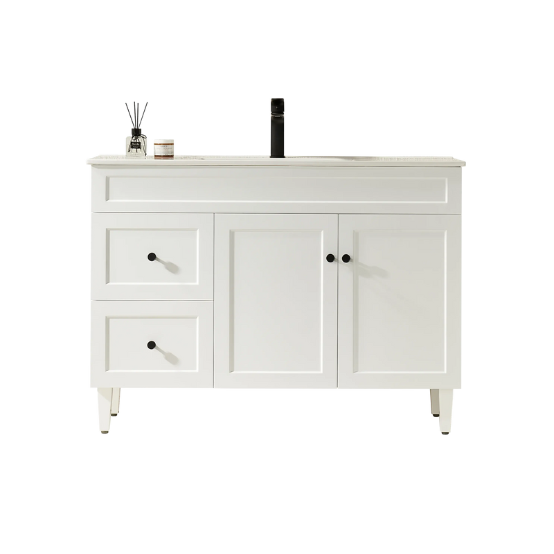 Harrington Freestanding Vanity 1200mm (Matte White) - Aqualux Bathrooms- Poseidon