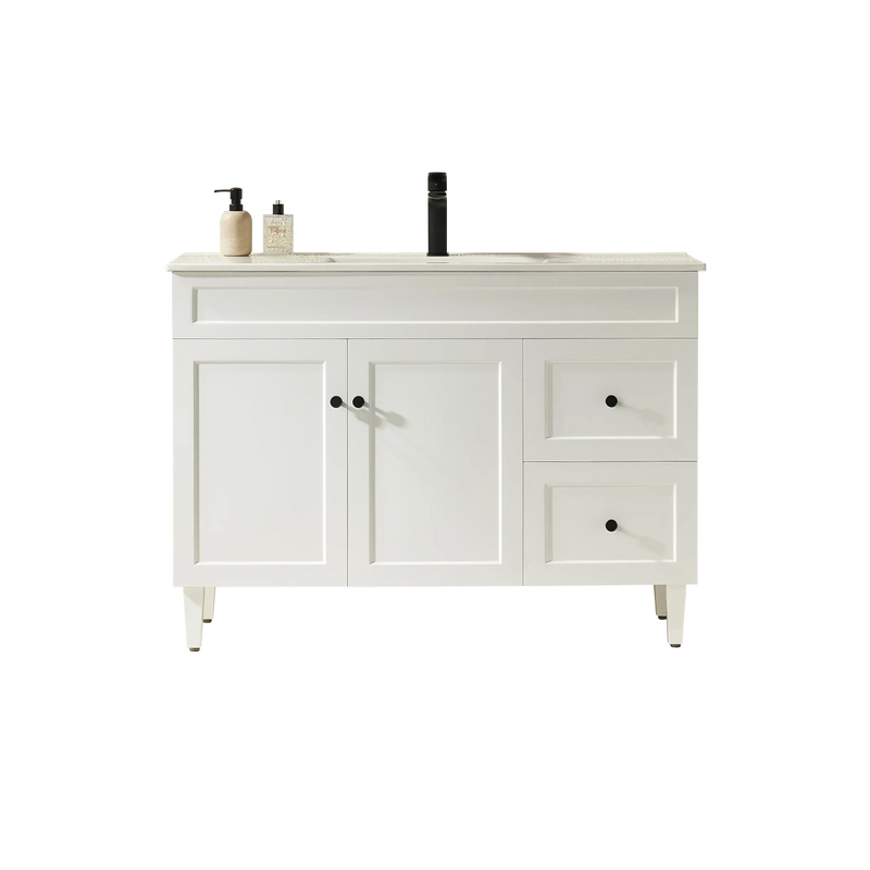 Harrington Freestanding Vanity 1200mm (Matte White) - Aqualux Bathrooms- Poseidon