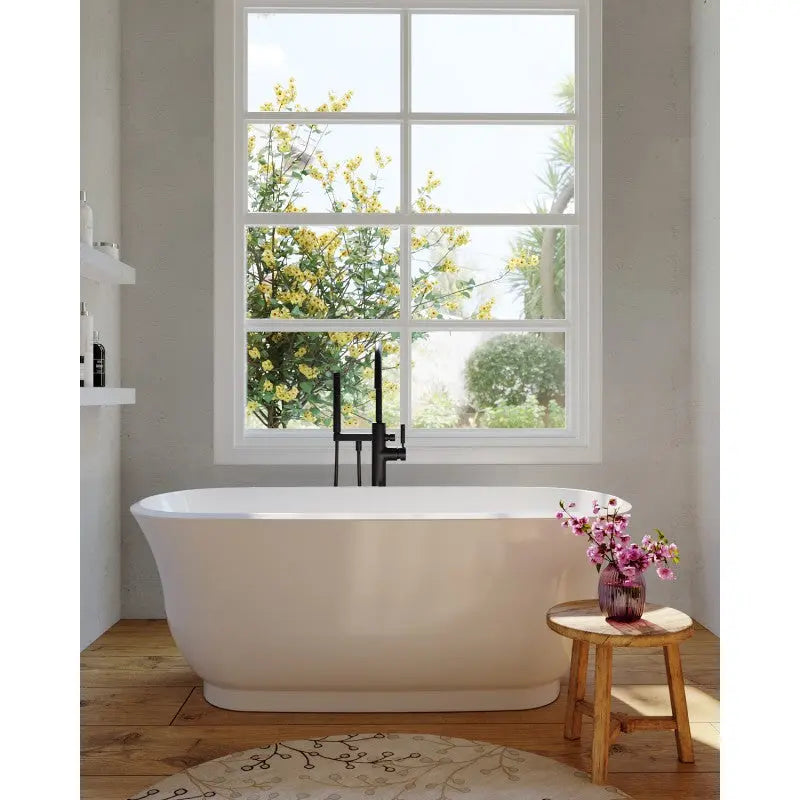Belbagno - Belbagno Baden Freestanding Bathtub 1500mm - Semi Gloss White - Aqualux Bathrooms