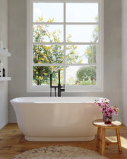 Belbagno - Belbagno Baden Freestanding Bathtub 1700mm - Semi Gloss White - Aqualux Bathrooms