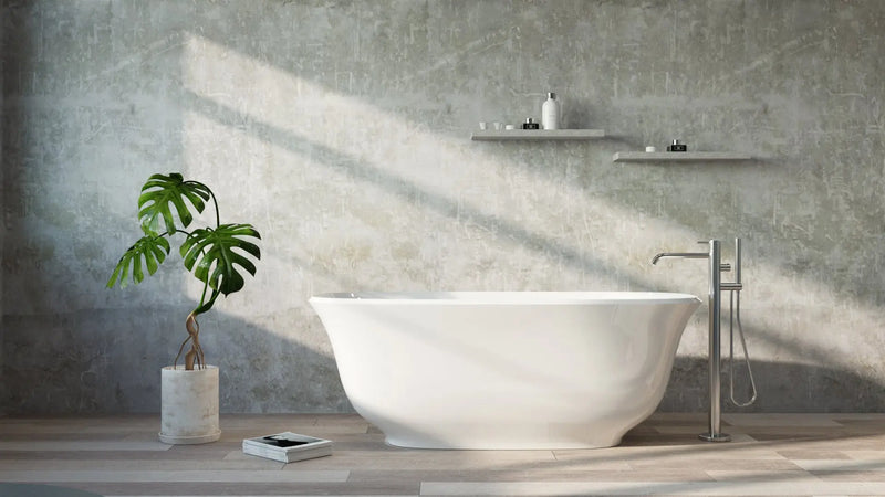 Belbagno - Belbagno Baden Freestanding Bathtub 1700mm - Semi Gloss White - Aqualux Bathrooms