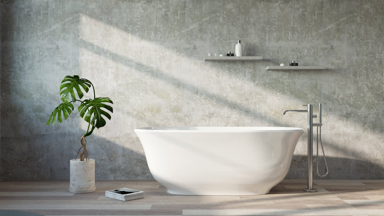 Belbagno Baden Freestanding Bathtub 1700mm - Semi Gloss White