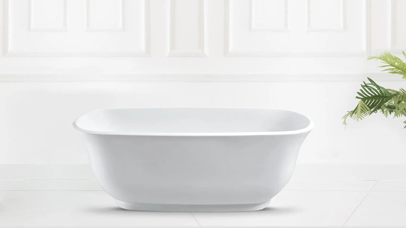 Belbagno - Belbagno Baden Freestanding Bathtub 1700mm - Semi Gloss White - Aqualux Bathrooms