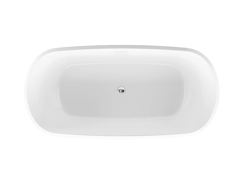 Belbagno - Belbagno Baden Freestanding Bathtub 1700mm - Semi Gloss White - Aqualux Bathrooms