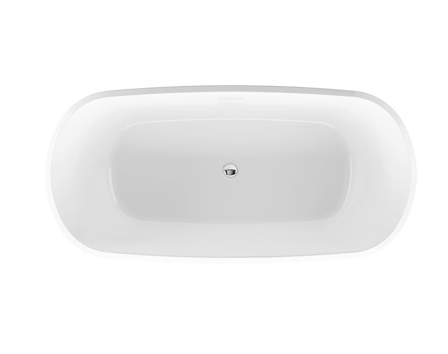 Belbagno Baden Freestanding Bathtub 1700mm - Semi Gloss White