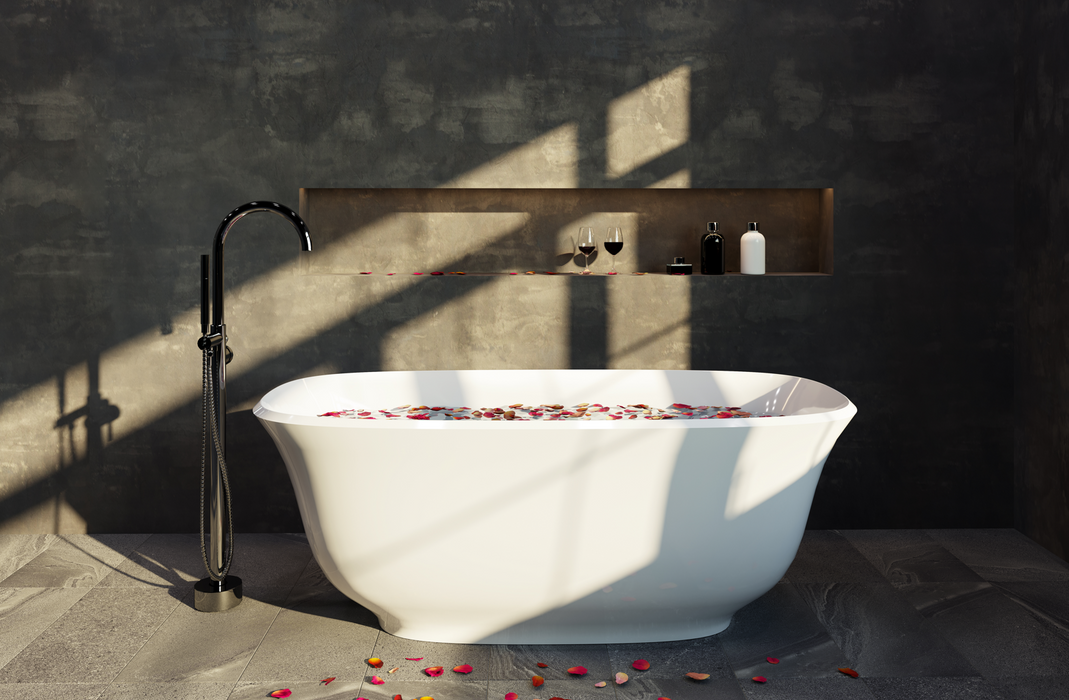 Belbagno Baden Freestanding Bathtub 1700mm - Semi Gloss White