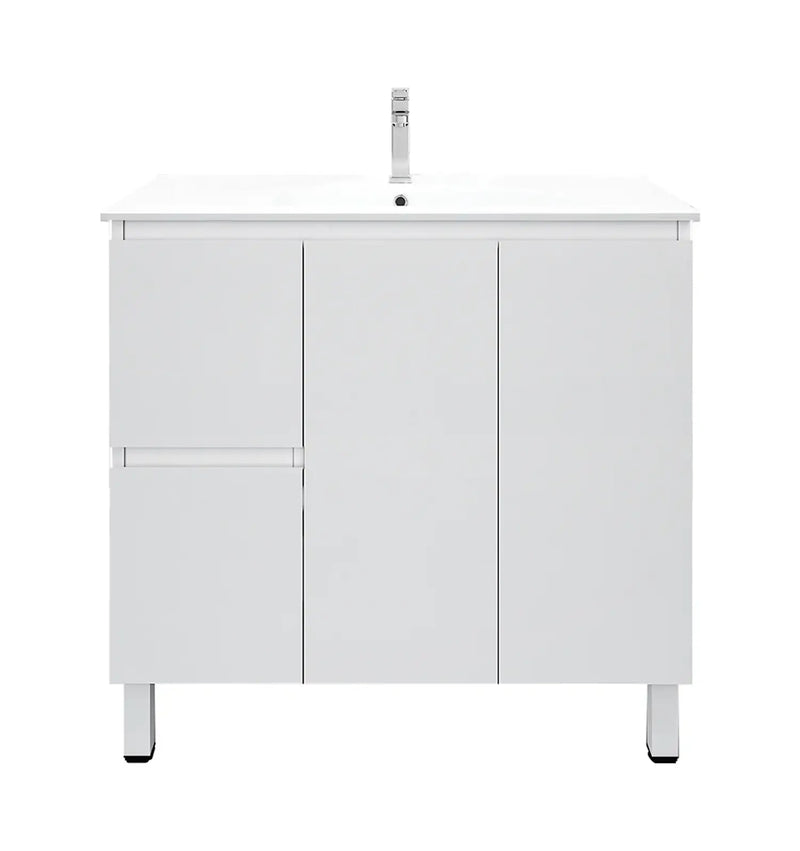 Mercio - BIANCA Slim Freestanding Vanity 900mm (Gloss White) - Aqualux Bathrooms