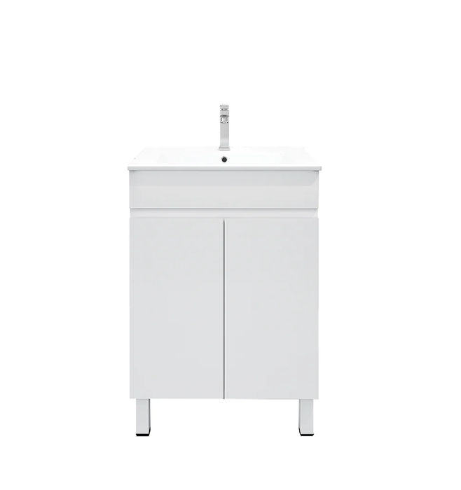 BIANCA PVC Freestanding Vanity Cabinet 60cm (Gloss White)