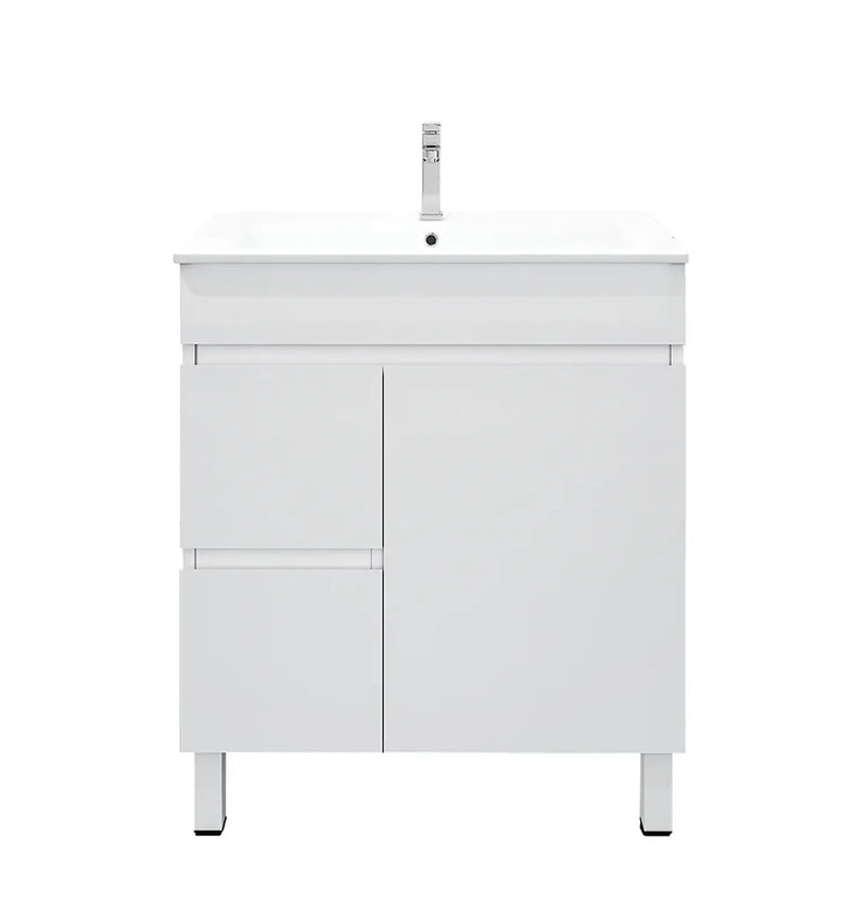 Mercio - BIANCA Slim Freestanding Vanity 750mm (Gloss White) - Aqualux Bathrooms