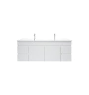Mercio - BIANCA Gloss White PVC Wall Hung Vanity Cabinet 150cm - Aqualux Bathrooms