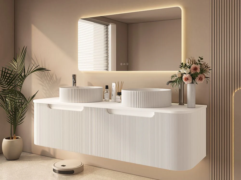 Rome Wall Hung Vanity Matte White 1500mm