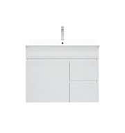 Mercio - BIANCA Gloss White PVC Wall Hung Vanity Cabinet 75cm - Aqualux Bathrooms
