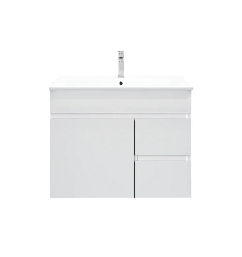 Mercio - BIANCA Gloss White PVC Wall Hung Vanity Cabinet 75cm - Aqualux Bathrooms
