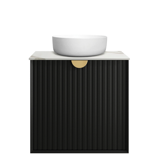 Otti Marlo Matte Black 600mm Single Bowl Floor Standing Vanity