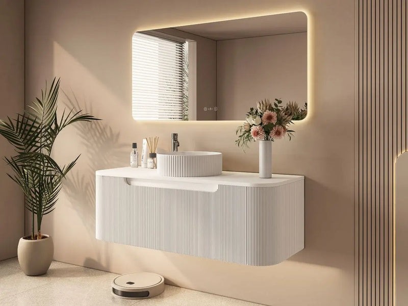 Mercio - Rome Wall Hung Vanity Matte White 1200mm - Aqualux Bathrooms
