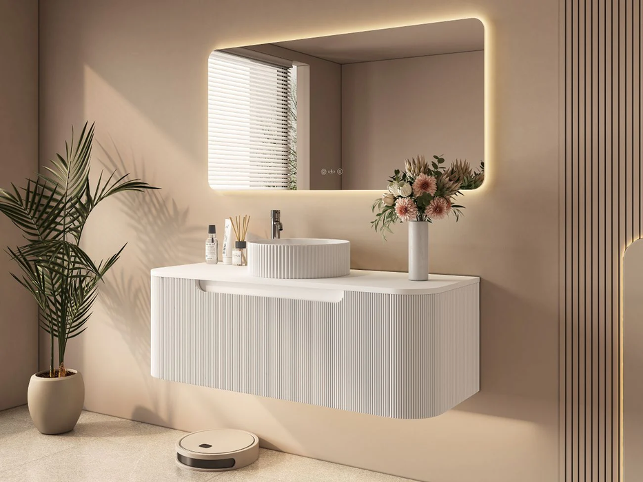 Rome Wall Hung Vanity Matte White 1200mm