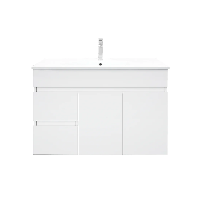 BIANCA Gloss White PVC Wall Hung Vanity Cabinet 90cm