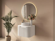 Mercio - Rome Wall Hung Vanity Matte White 600mm - Aqualux Bathrooms