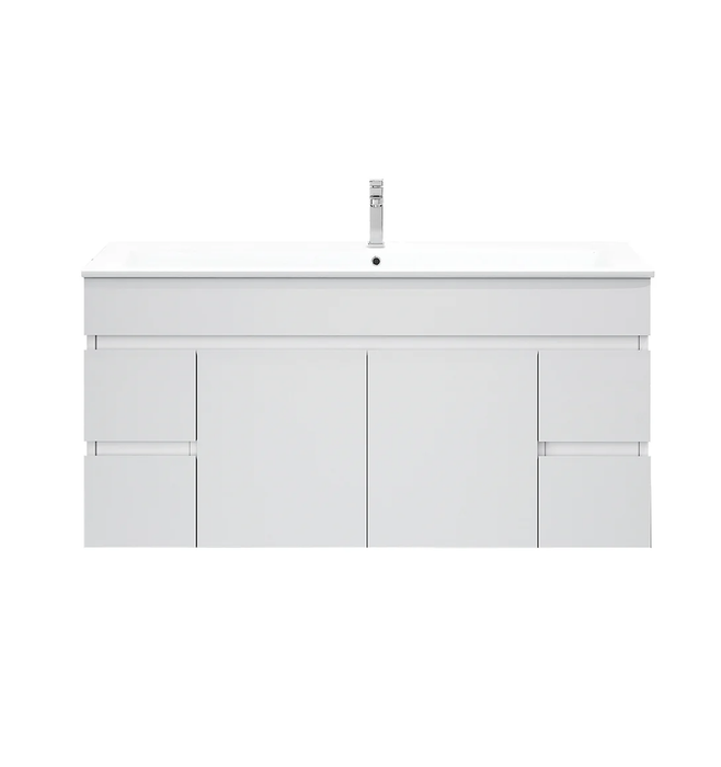 BIANCA Gloss White PVC Wall Hung Vanity Cabinet 120cm