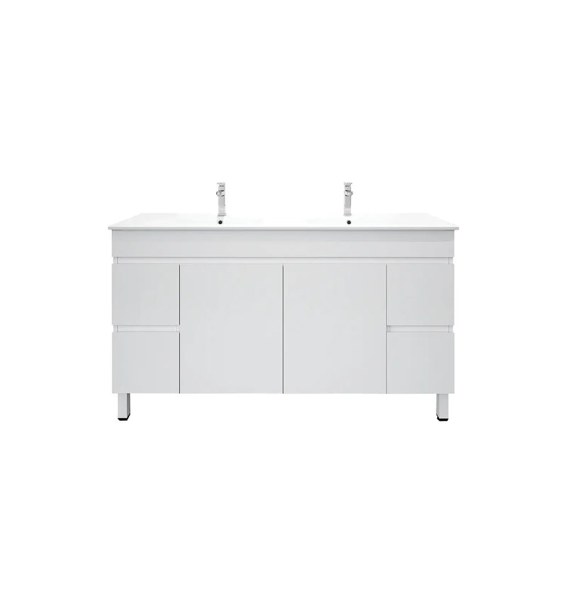 Mercio - BIANCA PVC Freestanding Vanity Cabinet 150cm (Gloss White) - Aqualux Bathrooms