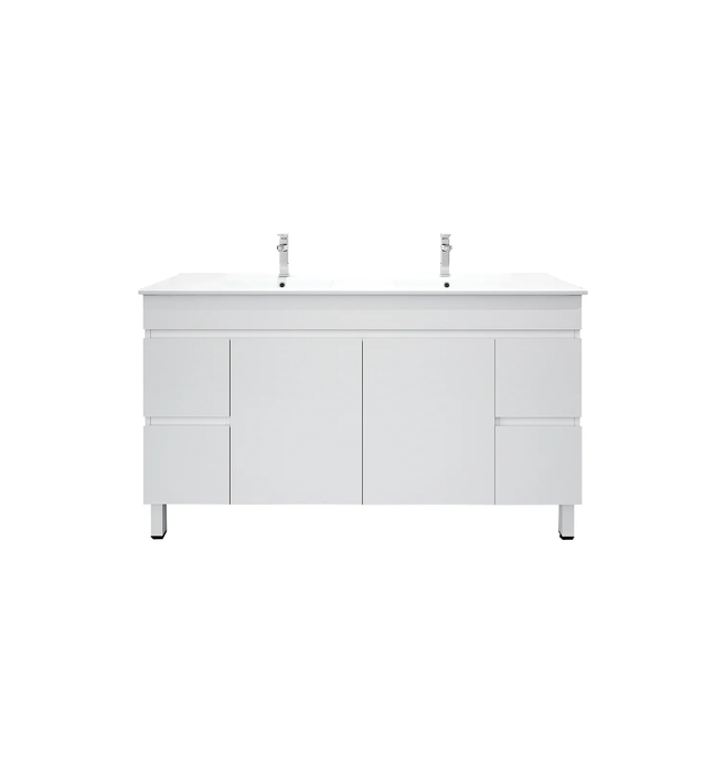 BIANCA PVC Freestanding Vanity Cabinet 150cm (Gloss White)