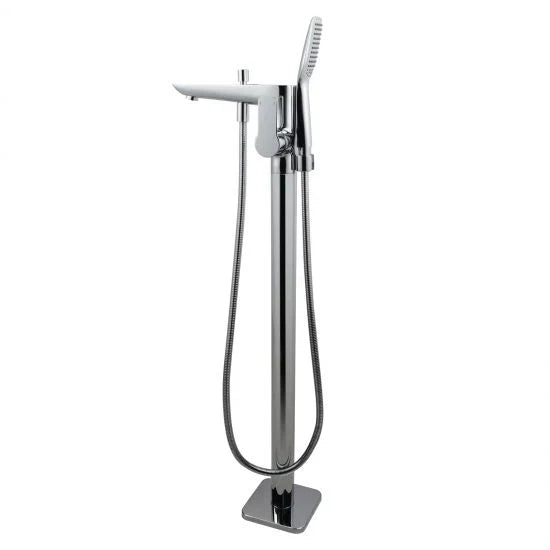 Chrome Freestabding Shower Mixer With Diverter & Handheld Shower