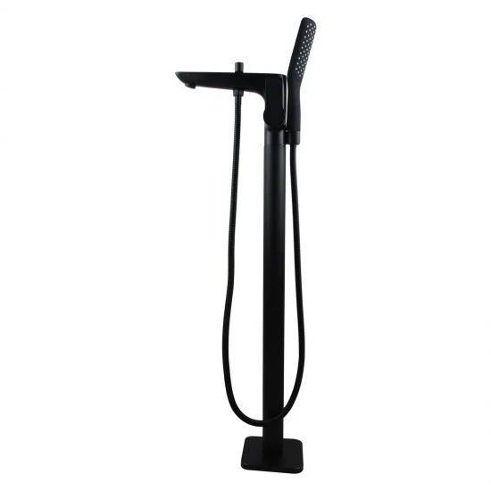 Black Freestabding Shower Mixer With Diverter & Handheld Shower