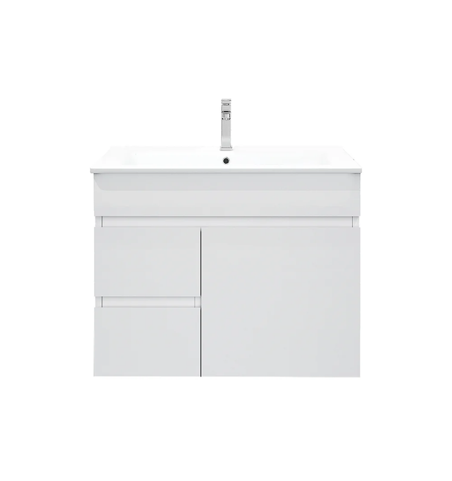 BIANCA Gloss White PVC Wall Hung Vanity Cabinet 75cm