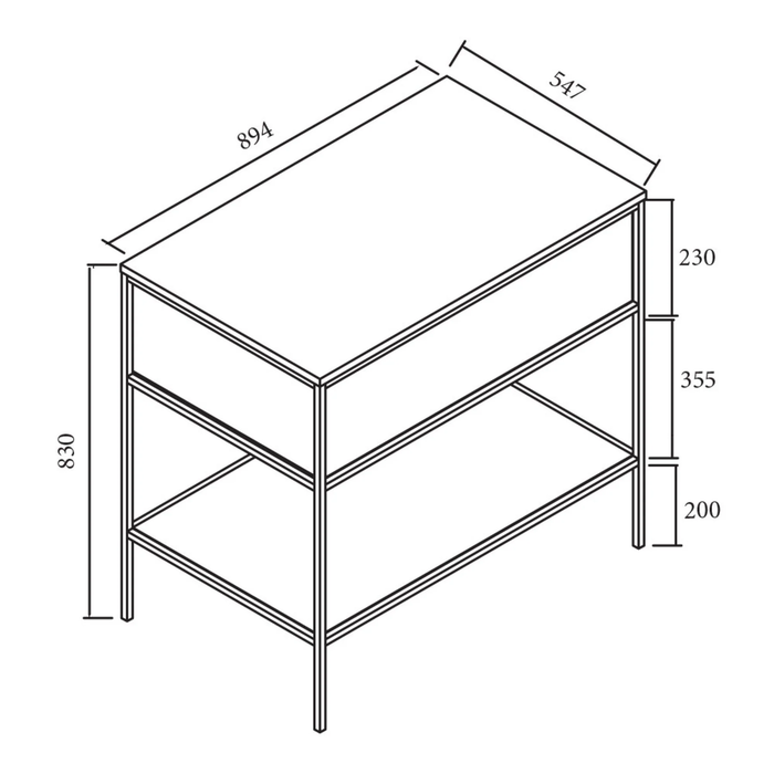 DI/DIO Series Rubine Plywood Freestanding Vanity 900mm