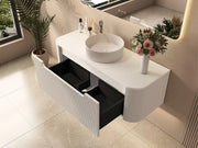 Mercio - Rome Wall Hung Vanity Matte White 1200mm - Aqualux Bathrooms