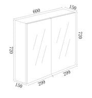 Mercio - BIANCA Shaving Cabinet 60cm - Aqualux Bathrooms