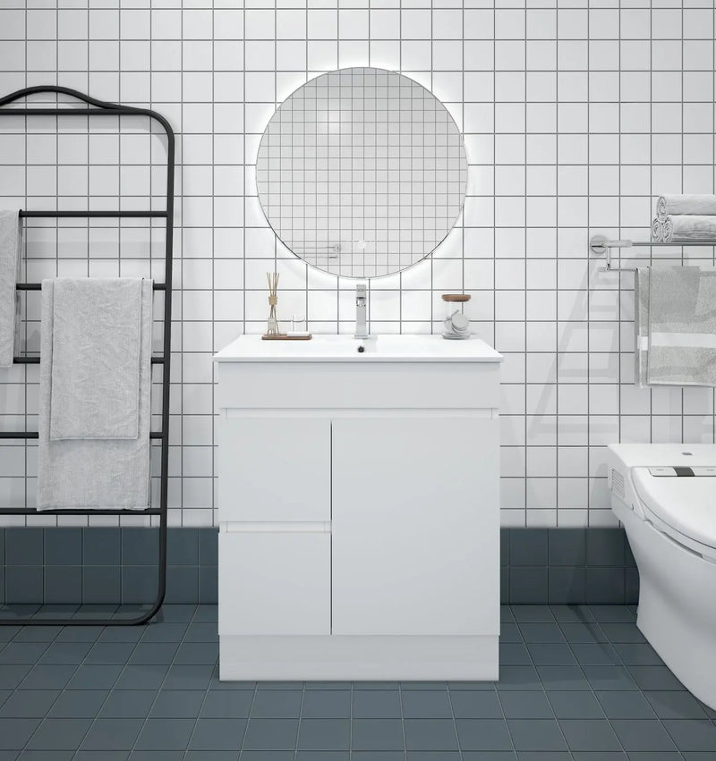 Mercio - BIANCA Slim Freestanding Vanity 750mm (Gloss White) - Aqualux Bathrooms