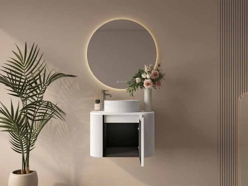 Mercio - Rome Wall Hung Vanity Matte White 600mm - Aqualux Bathrooms