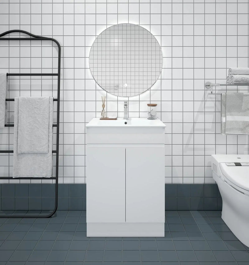 Mercio - BIANCA SLIM Freestanding Vanity 600mm (Gloss White) - Aqualux Bathrooms