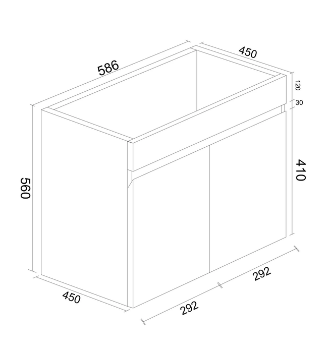 BIANCA PVC Wall Hung Vanity Cabinet 60cm