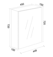 Mercio - BIANCA Shaving Cabinet 45cm (Gloss White) - Aqualux Bathrooms