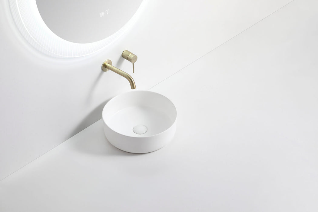 Riva 499 Round Ceramic Above Counter Basin 360mm - Gloss White