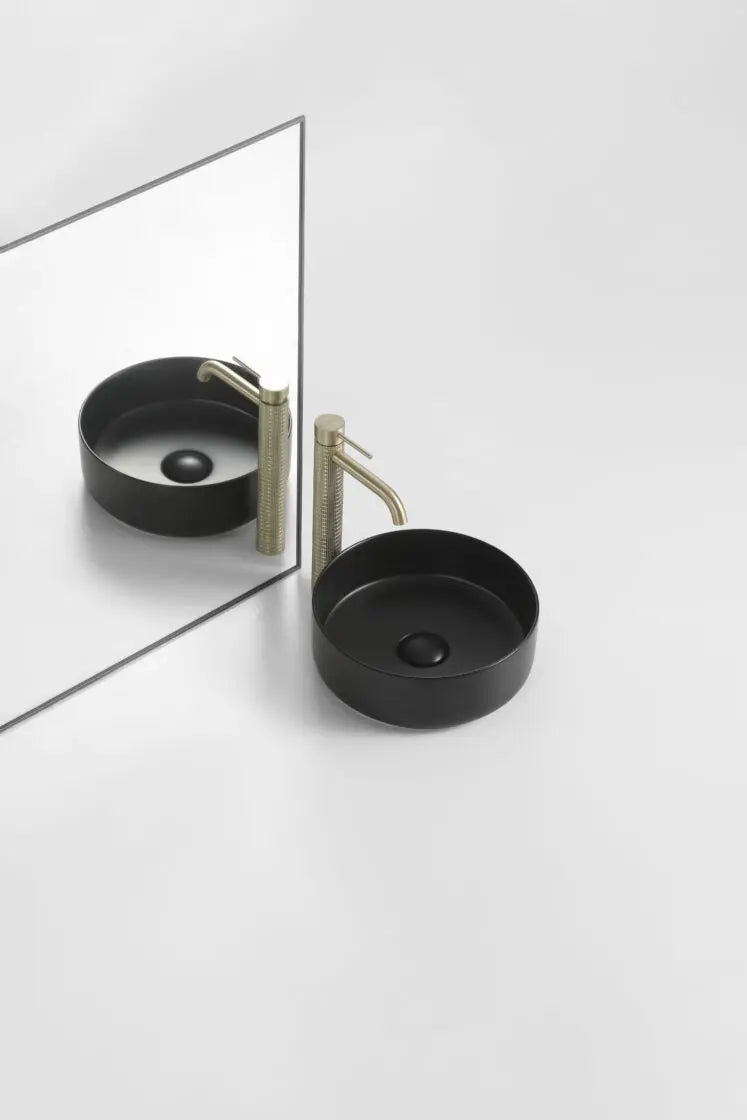 ABS Riva - Riva 499 Round Ceramic Above Counter Basin 360mm - Matt Black - Aqualux Bathrooms