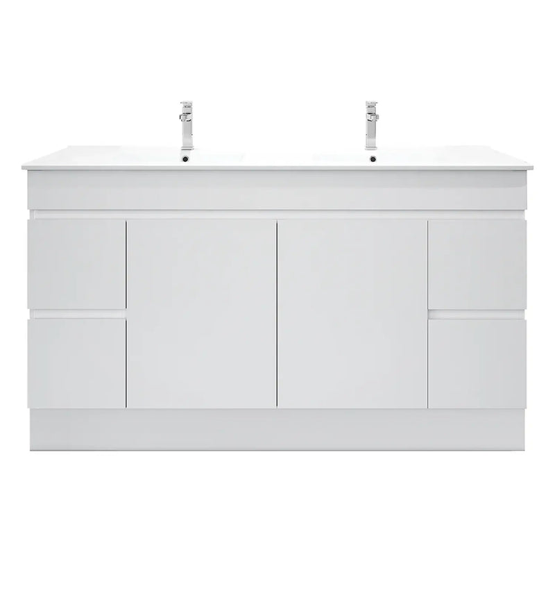 Mercio - BIANCA PVC Freestanding Vanity Cabinet 150cm (Gloss White) - Aqualux Bathrooms