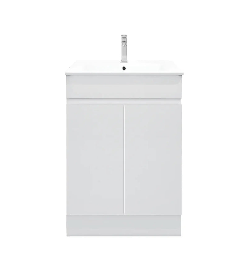 Mercio - BIANCA SLIM Freestanding Vanity 600mm (Gloss White) - Aqualux Bathrooms