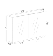 Mercio - BIANCA Shaving Cabinet 90cm - Aqualux Bathrooms