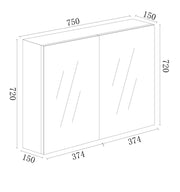 Mercio - BIANCA Shaving Cabinet 75cm - Aqualux Bathrooms