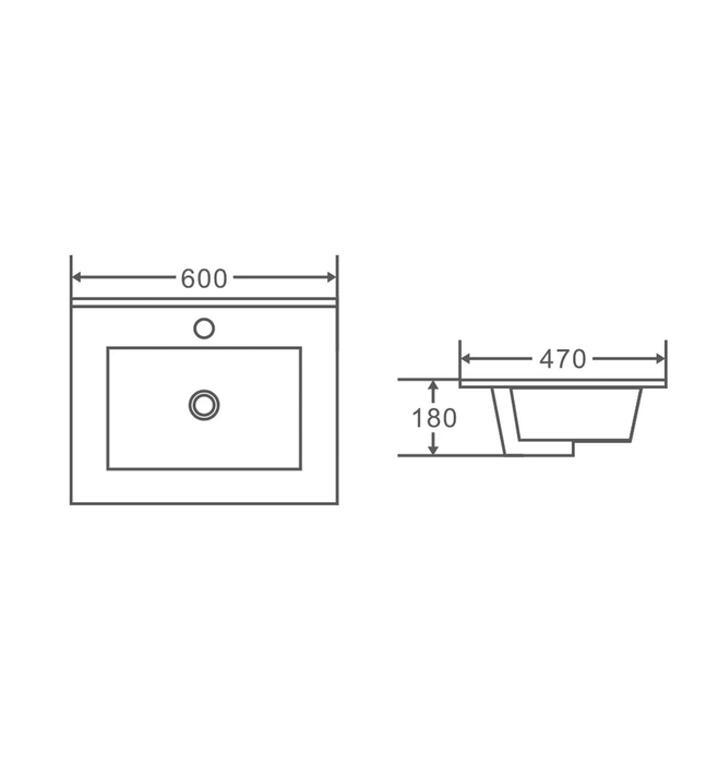 BIANCA PVC Wall Hung Vanity Cabinet 60cm