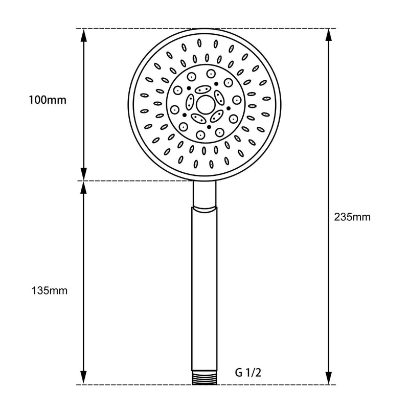 5 Function Round Handheld Shower