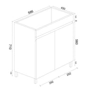 Mercio - BIANCA PVC Freestanding Vanity Cabinet 60cm (Gloss White) - Aqualux Bathrooms