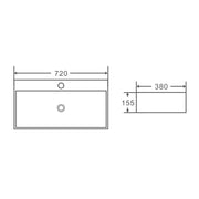 Kube 72M Wall Hung Basin - Aqualux Bathrooms- Mercio
