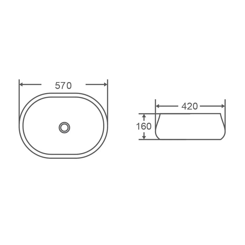 Lusso 57 Above Counter Designer Basin - Aqualux Bathrooms- Mercio