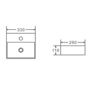 Mini 33 Compact Wall Hung Basin - Aqualux Bathrooms- Mercio