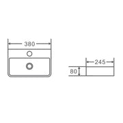 Mini 38 Compact Wall Hung Basin ETA 15 May - Aqualux Bathrooms- Mercio